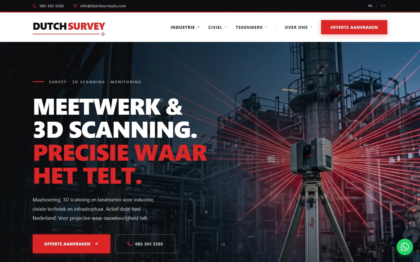 Dutch Survey website - desktop versie