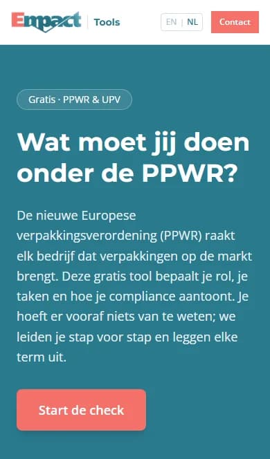 Empact PPWR-tool - mobiele versie