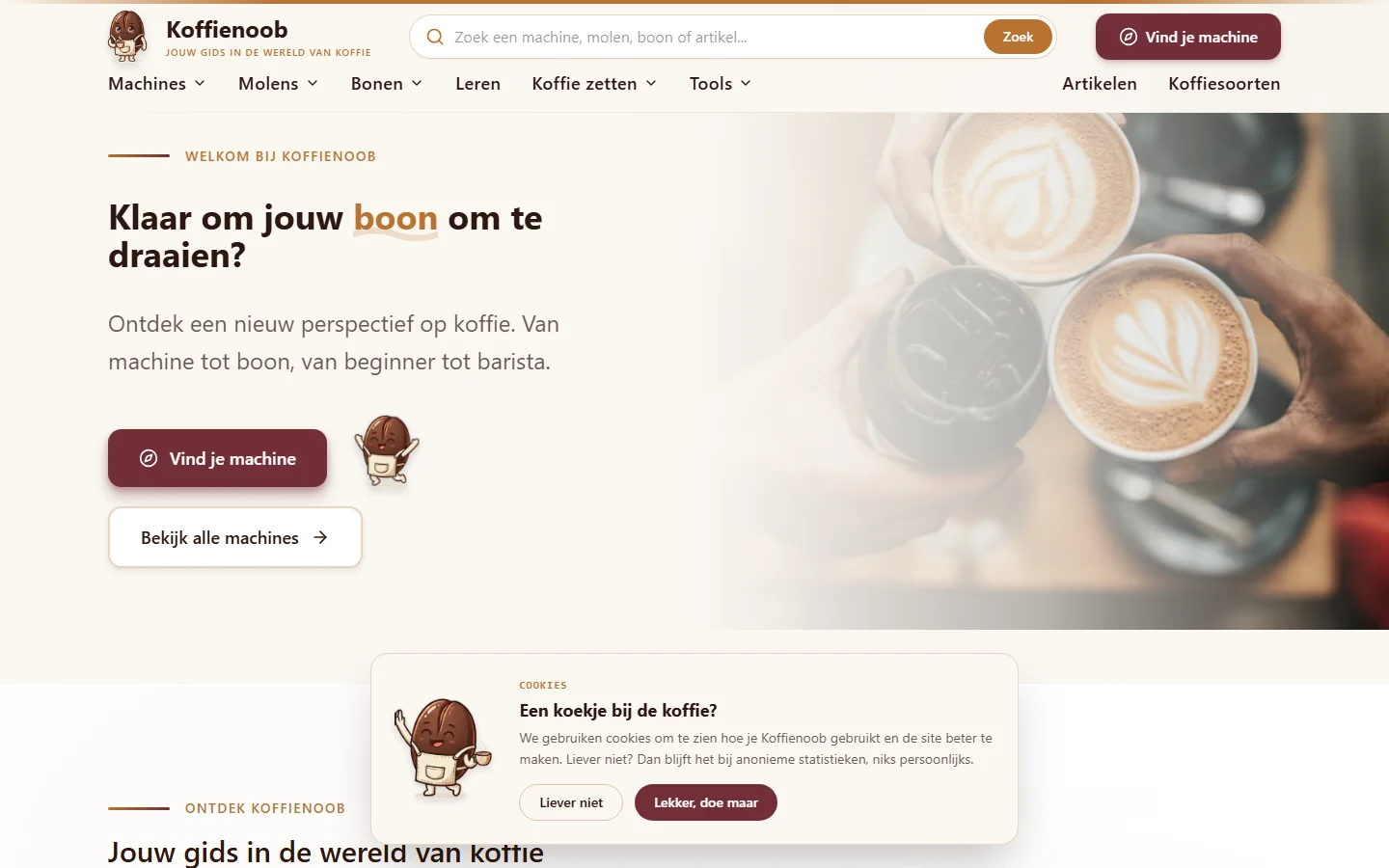 Koffienoob.nl - desktop versie
