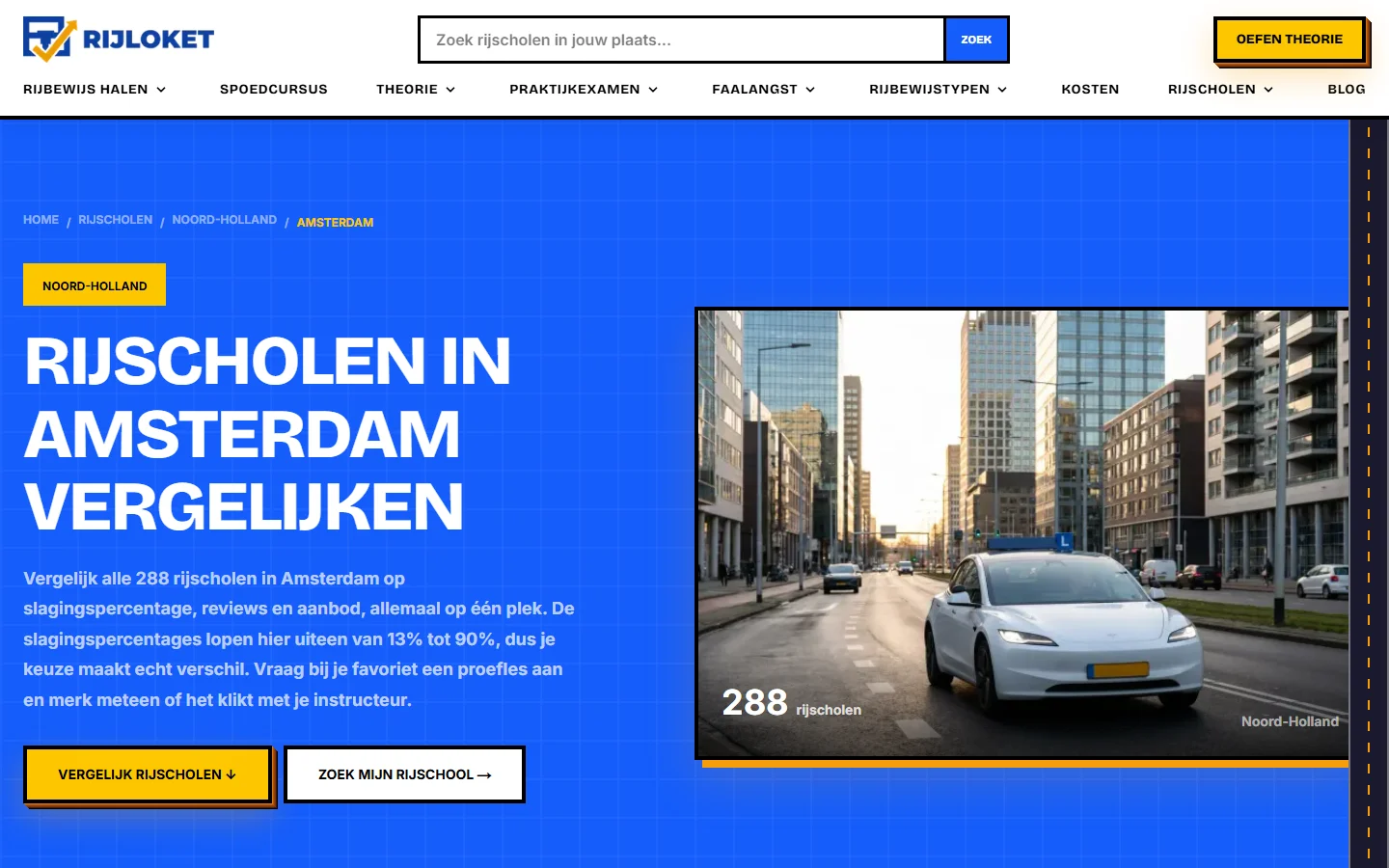 De rijschool-vergelijker van Rijloket - desktop versie