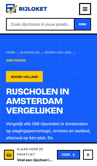 De rijschool-vergelijker van Rijloket - mobiele versie