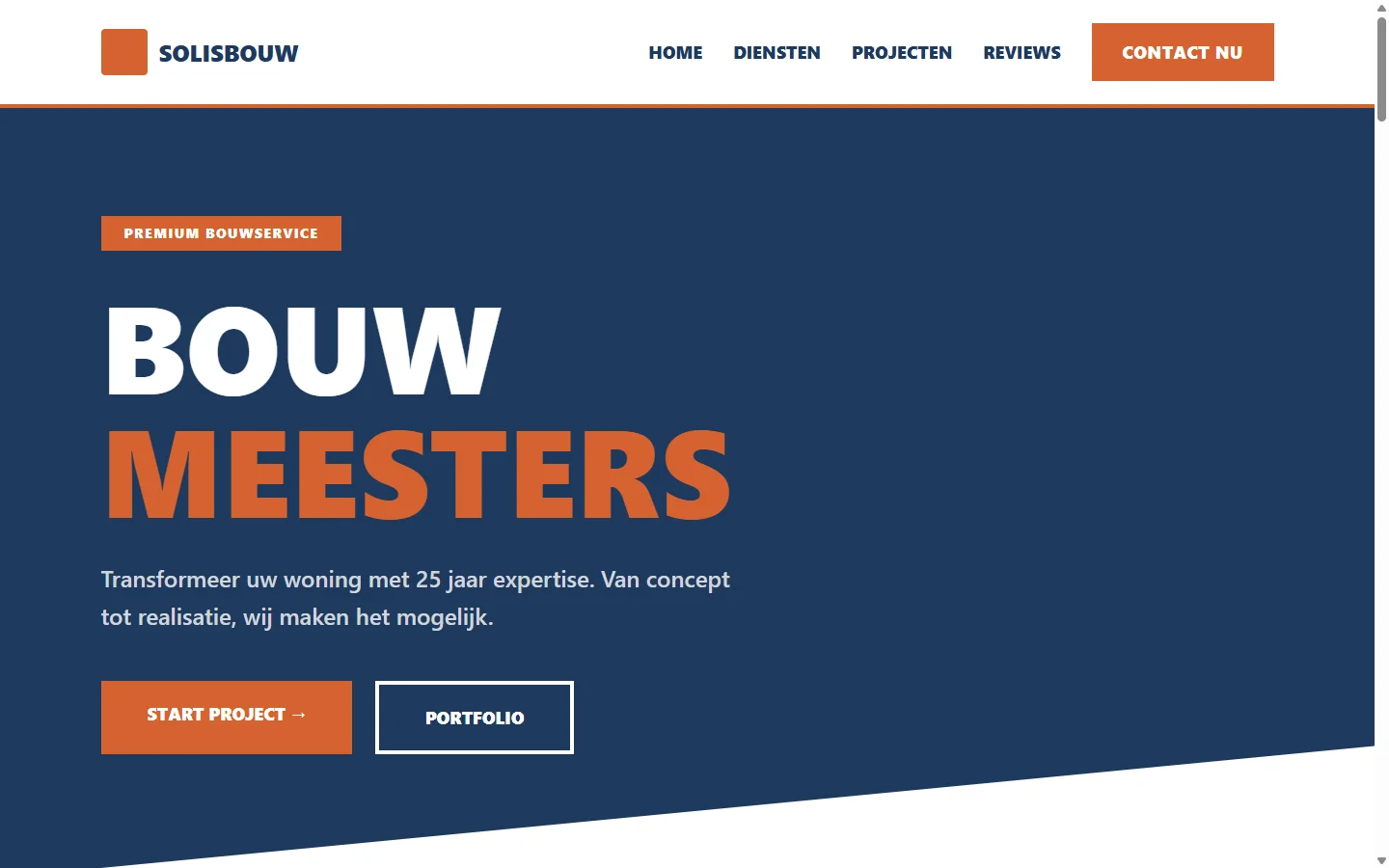 SolisBouw website - desktop versie