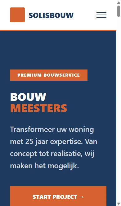 SolisBouw website - mobiele versie