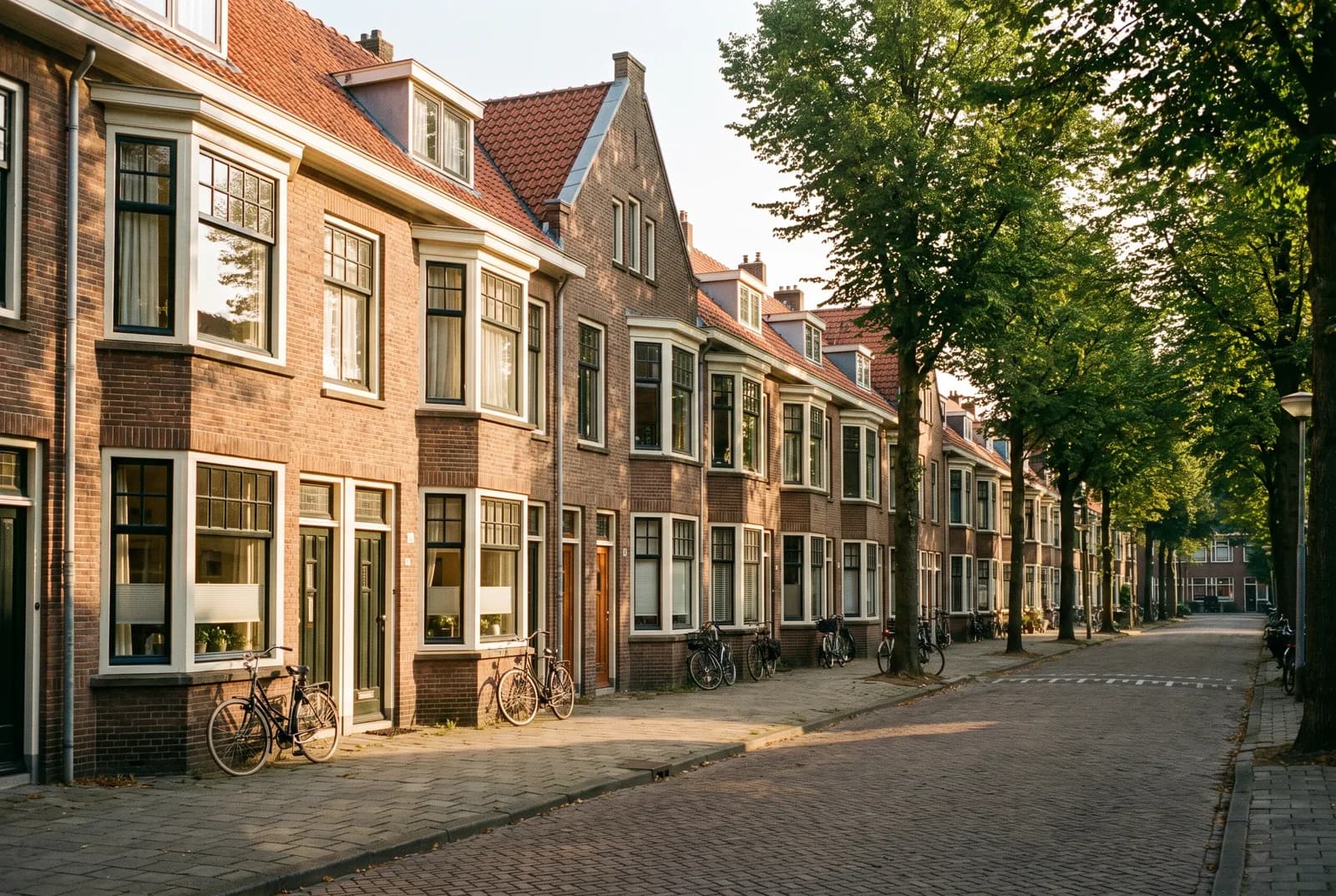 Jaren 30 woonstraat met karakteristieke koopwoningen