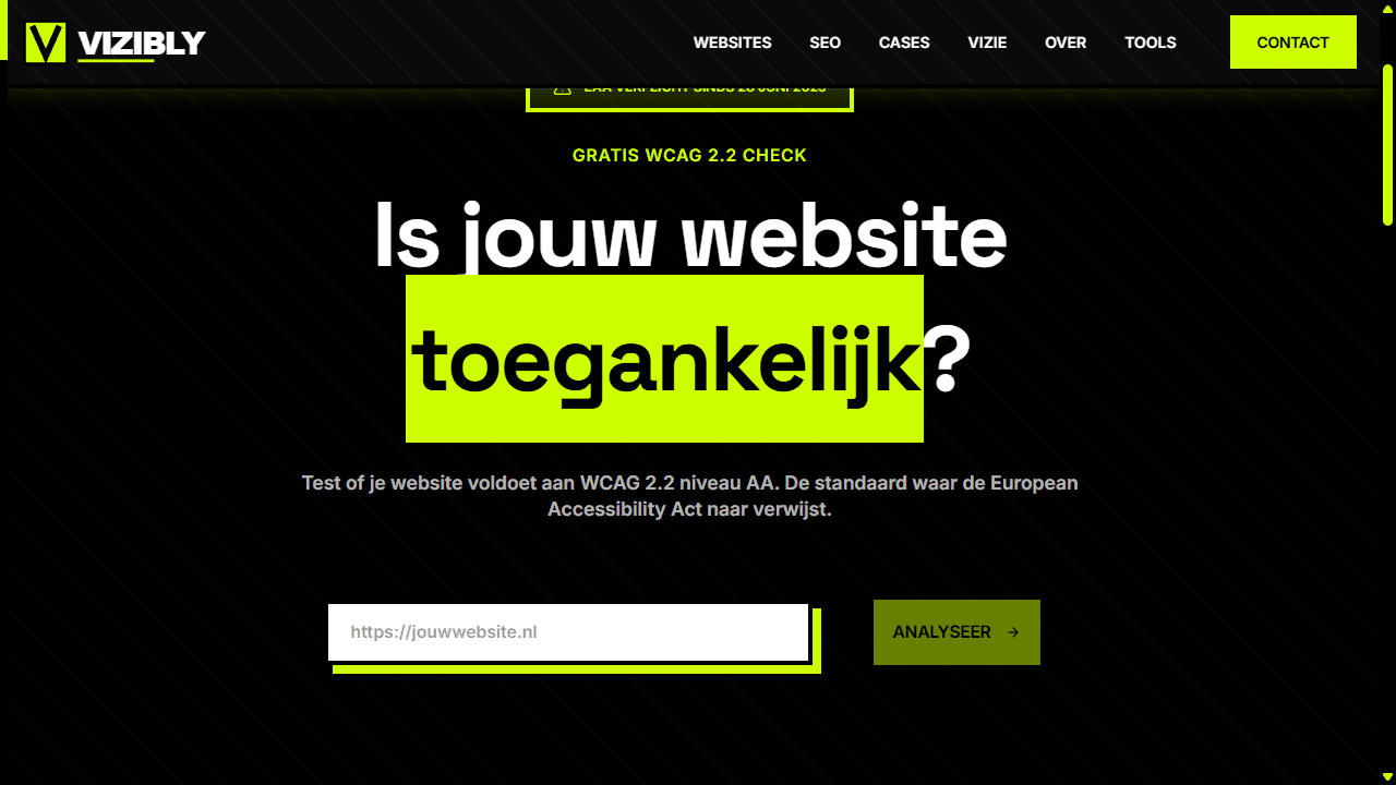 WCAG Checker tool - voer je URL in en krijg direct een toegankelijkheidsrapport